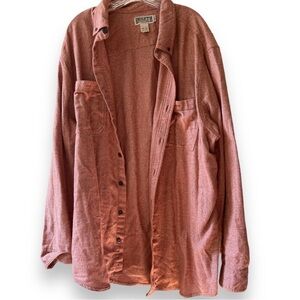 Duluth Trading Orange Long Sleeve Button Down Flannel Shirt 2XL Tall